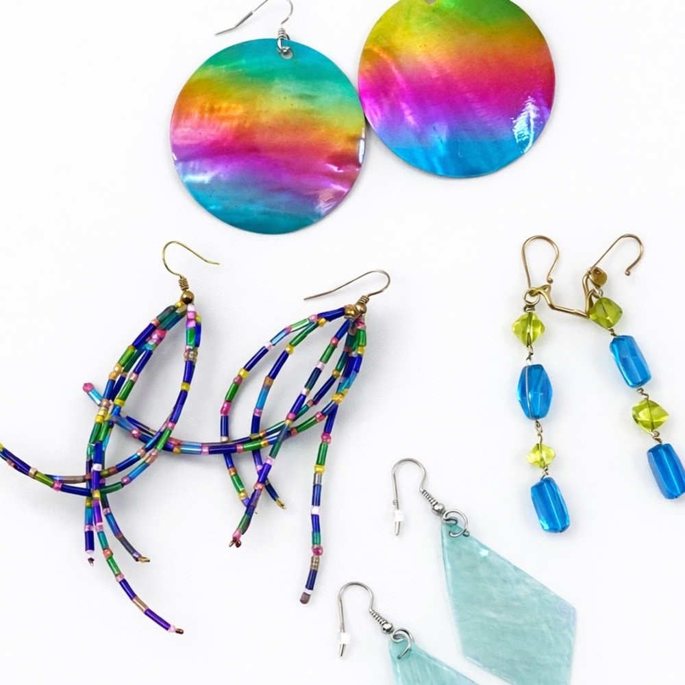 Colorful Earring Set – Lot of 4 | 2000’s Y2K Style | Good Condition